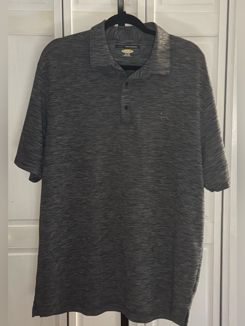 Greg Norman Collection Heather Charcoal Gray Polo Size XL